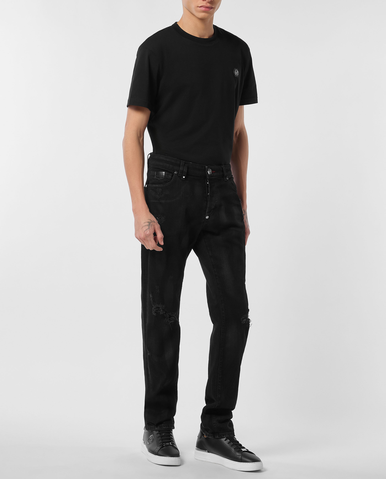 Czarne jeansy Straight Supreme Hexagon - Image #2