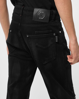 Czarne jeansy Straight Supreme Hexagon - Image #3