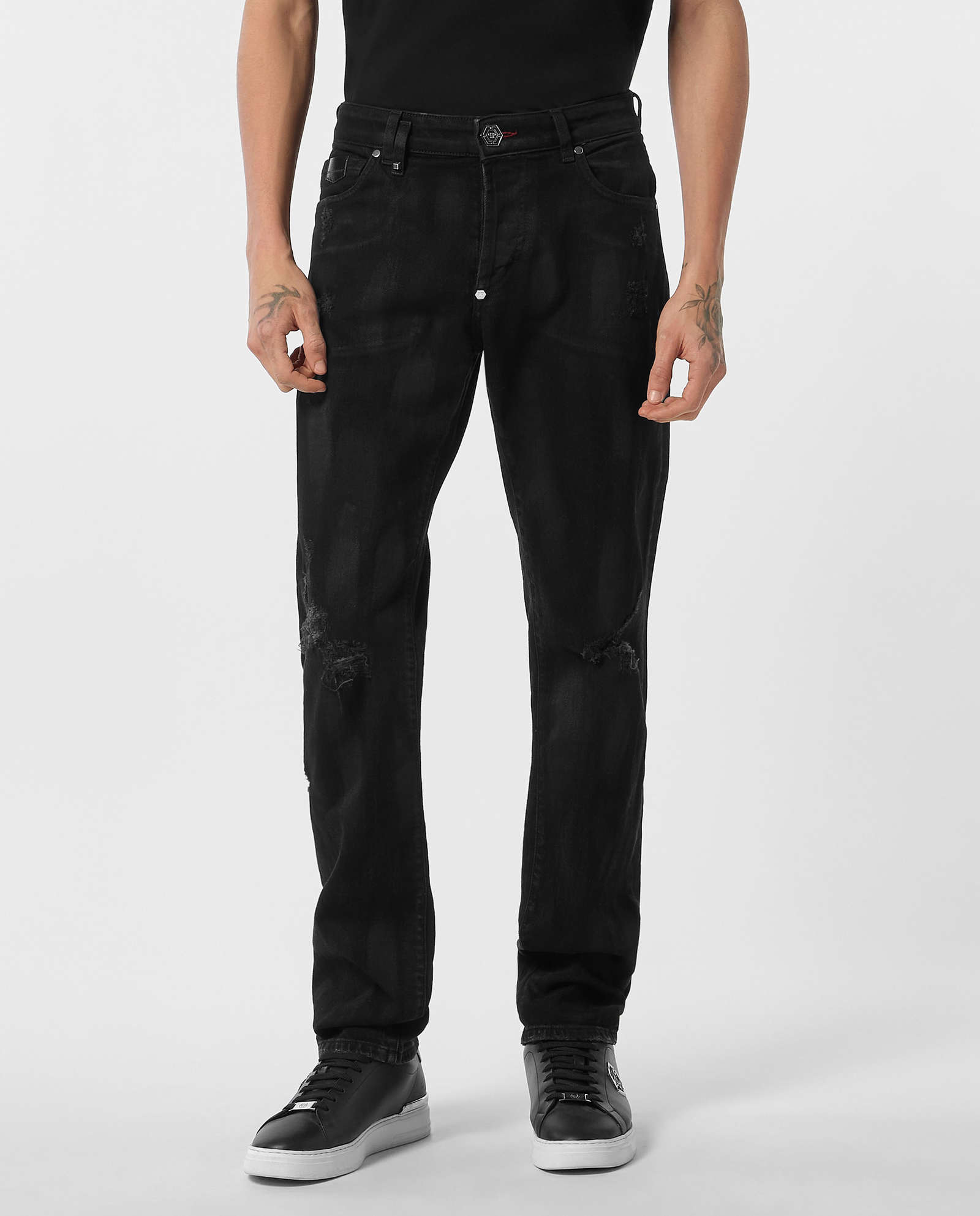 Czarne jeansy Straight Supreme Hexagon - Image #0
