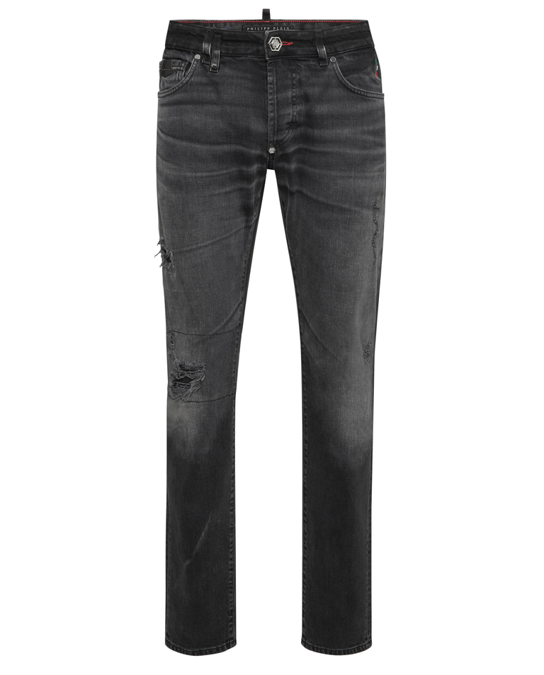 Ciemnoszare jeansy Straight Supreme Hexagon - Image #4