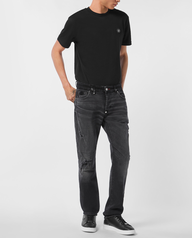 Ciemnoszare jeansy Straight Supreme Hexagon - Image #2