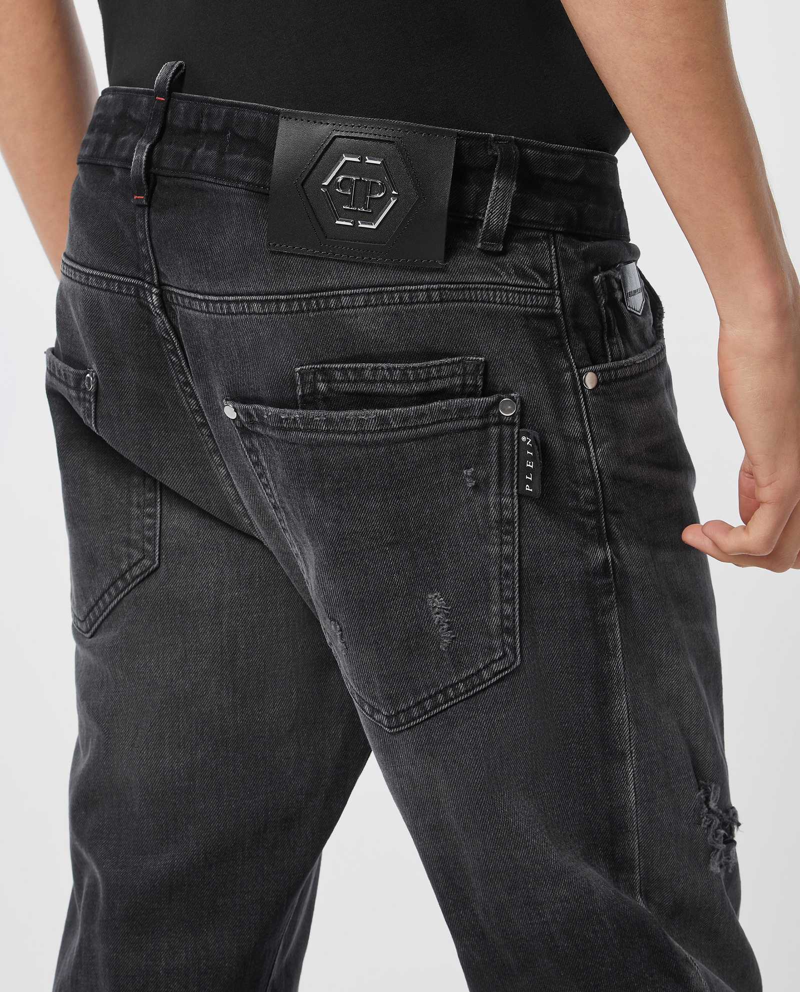 Ciemnoszare jeansy Straight Supreme Hexagon - Image #3