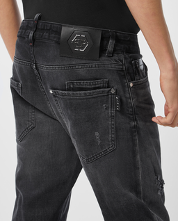 Ciemnoszare jeansy Straight Supreme Hexagon - Image #3