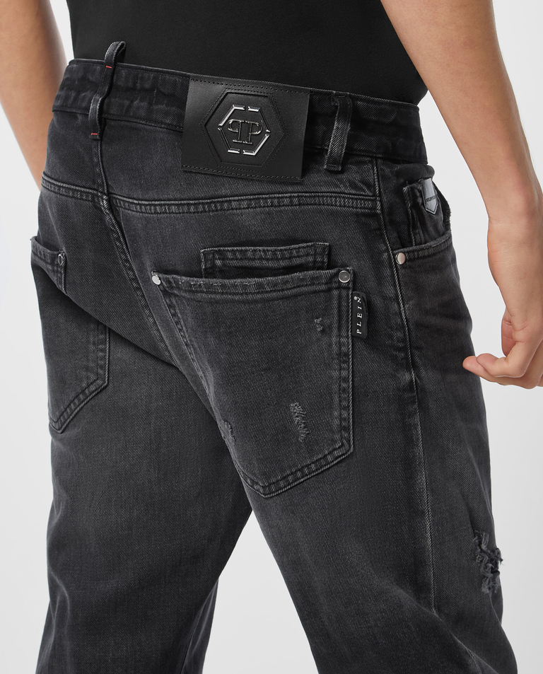 Ciemnoszare jeansy Straight Supreme Hexagon - Image #3