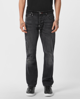 Ciemnoszare jeansy Straight Supreme Hexagon - Image #0