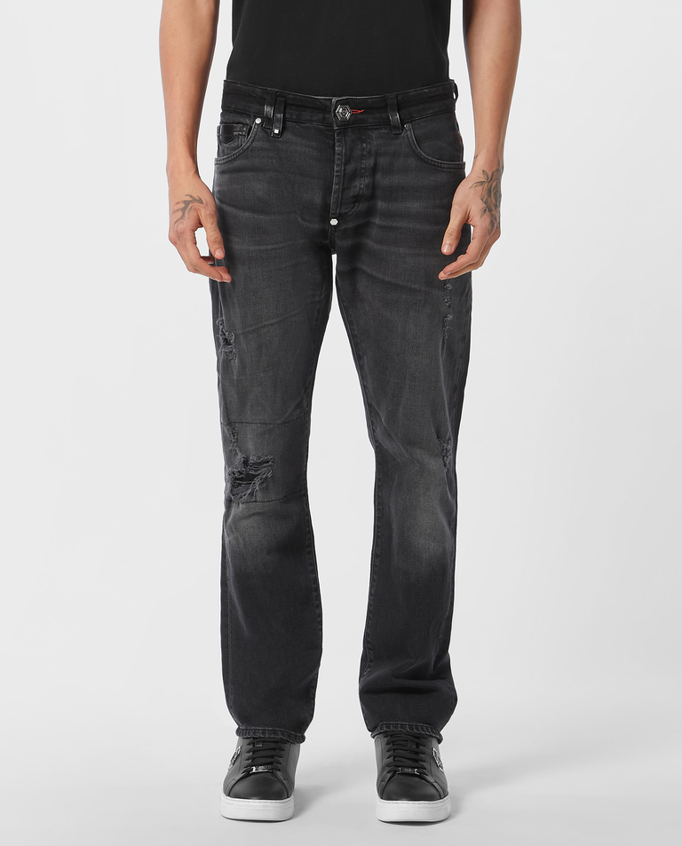 Ciemnoszare jeansy Straight Supreme Hexagon - Image #0