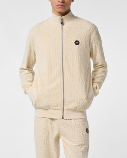 Kremowa bluza dresowa z monogramem - Image #0