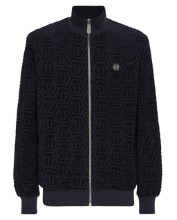 Granatowa bluza dresowa z monogramem - Image #5