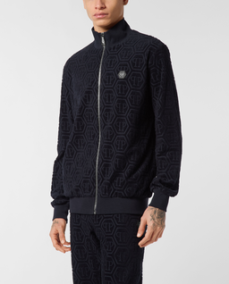 Granatowa bluza dresowa z monogramem - Image #0