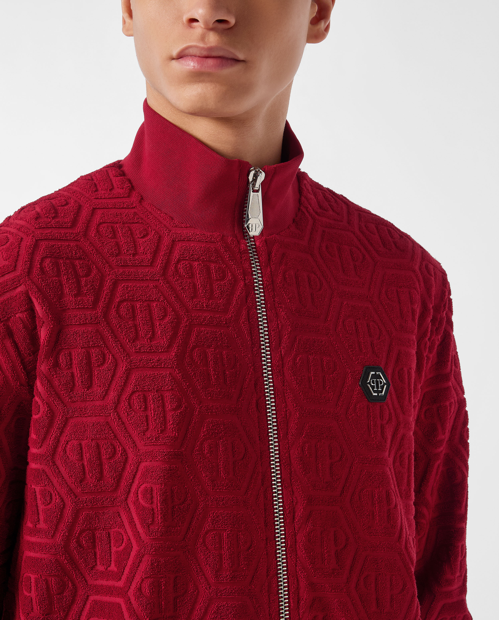Bordowa bluza dresowa z monogramem - Image #3