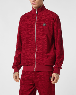 Bordowa bluza dresowa z monogramem - Image #0