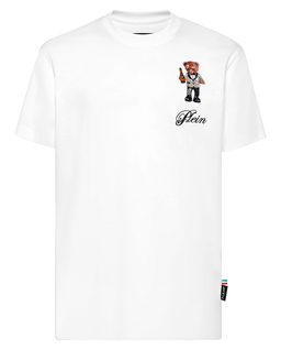 Bawełniany t-shirt z naszywką - Image #4