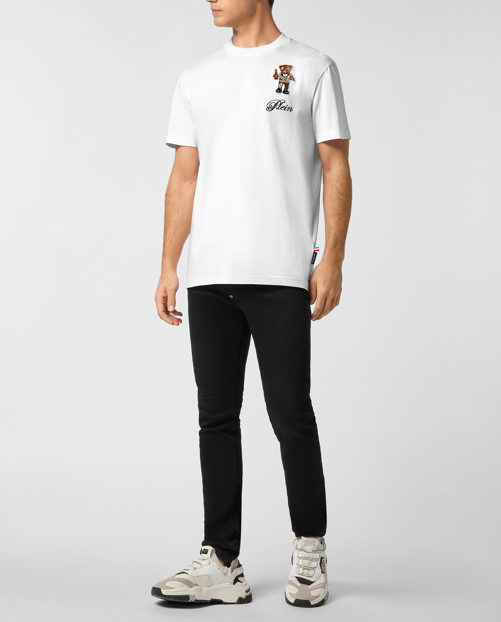 Bawełniany t-shirt z naszywką - Image #2