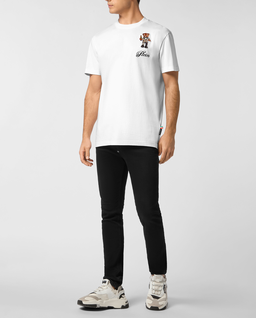 Bawełniany t-shirt z naszywką - Image #2