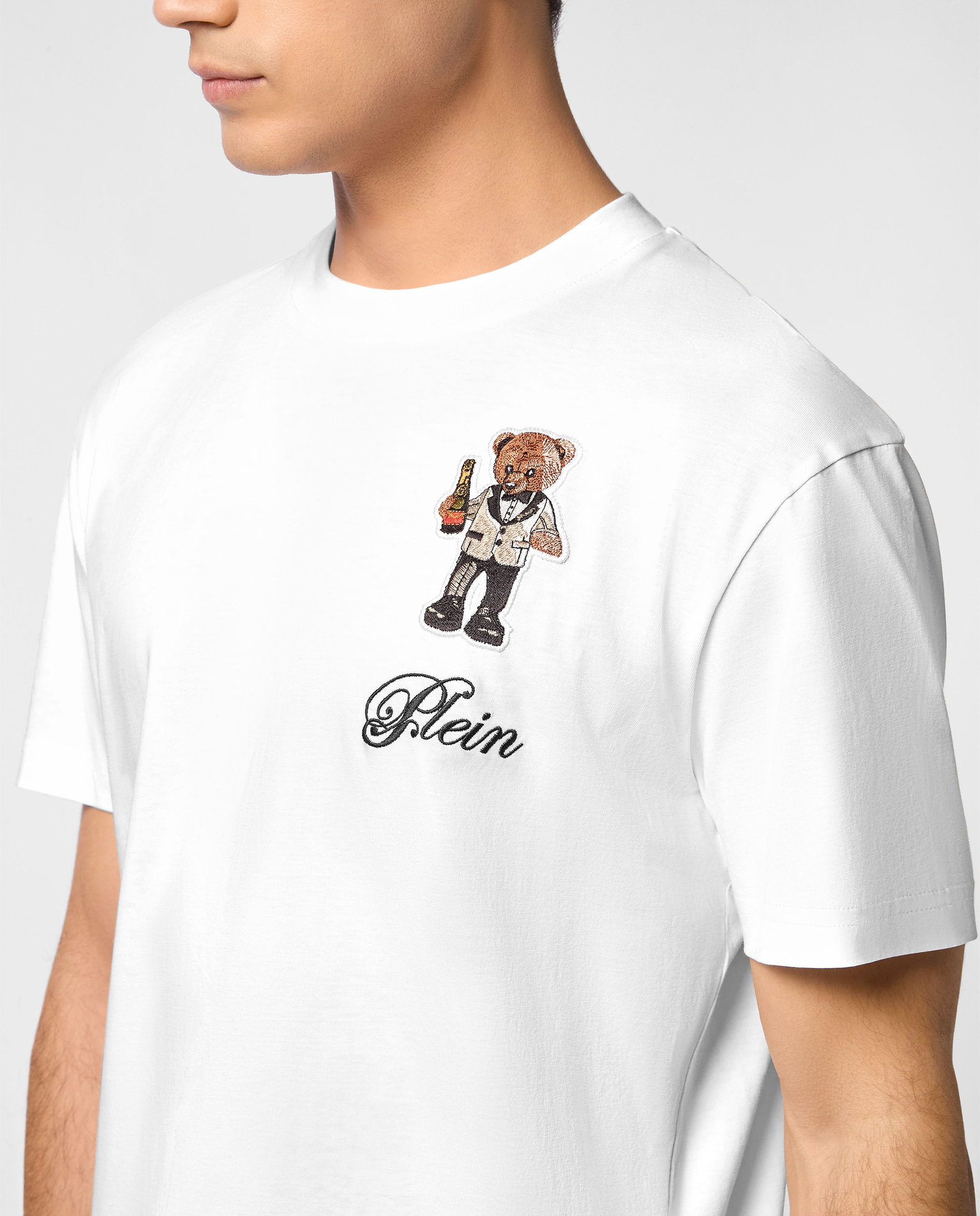 Bawełniany t-shirt z naszywką - Image #3