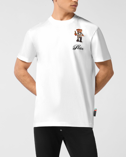 Bawełniany t-shirt z naszywką - Image #0