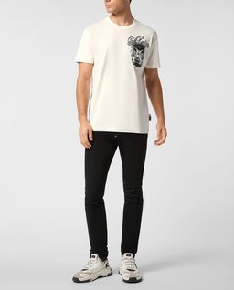 Bawełniany t-shirt z naszywką - Image #2