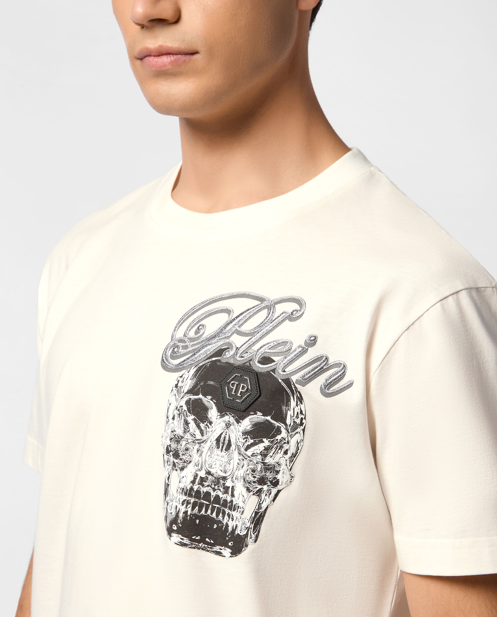 Bawełniany t-shirt z naszywką - Image #3