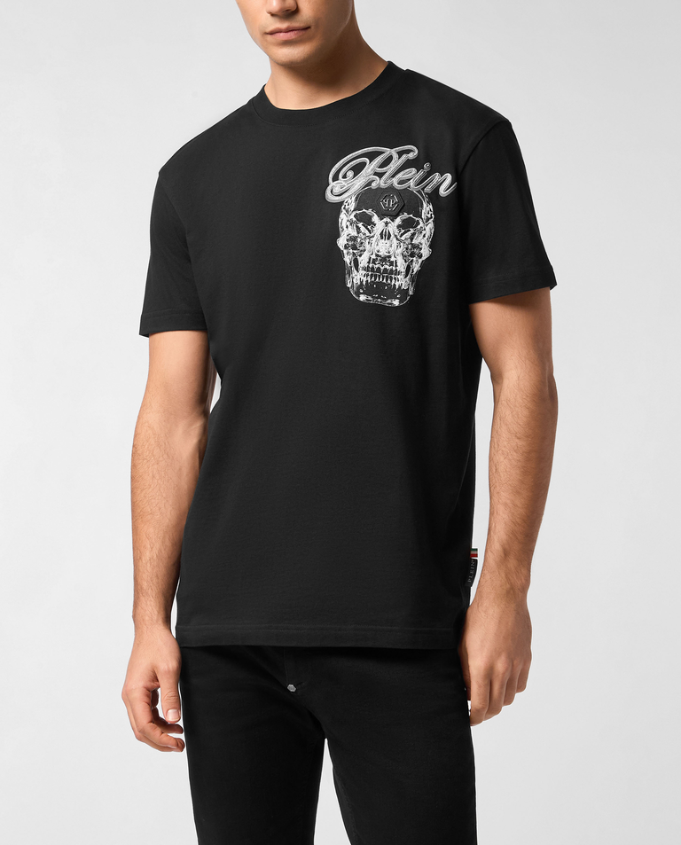 Czarny t-shirt z naszywką - Image #0