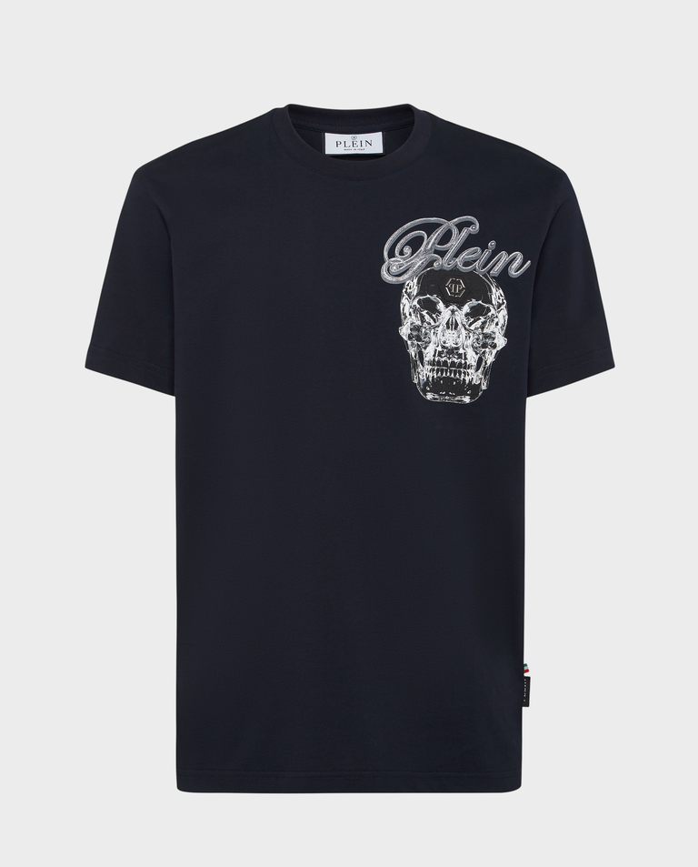 Granatowy t-shirt z naszywką