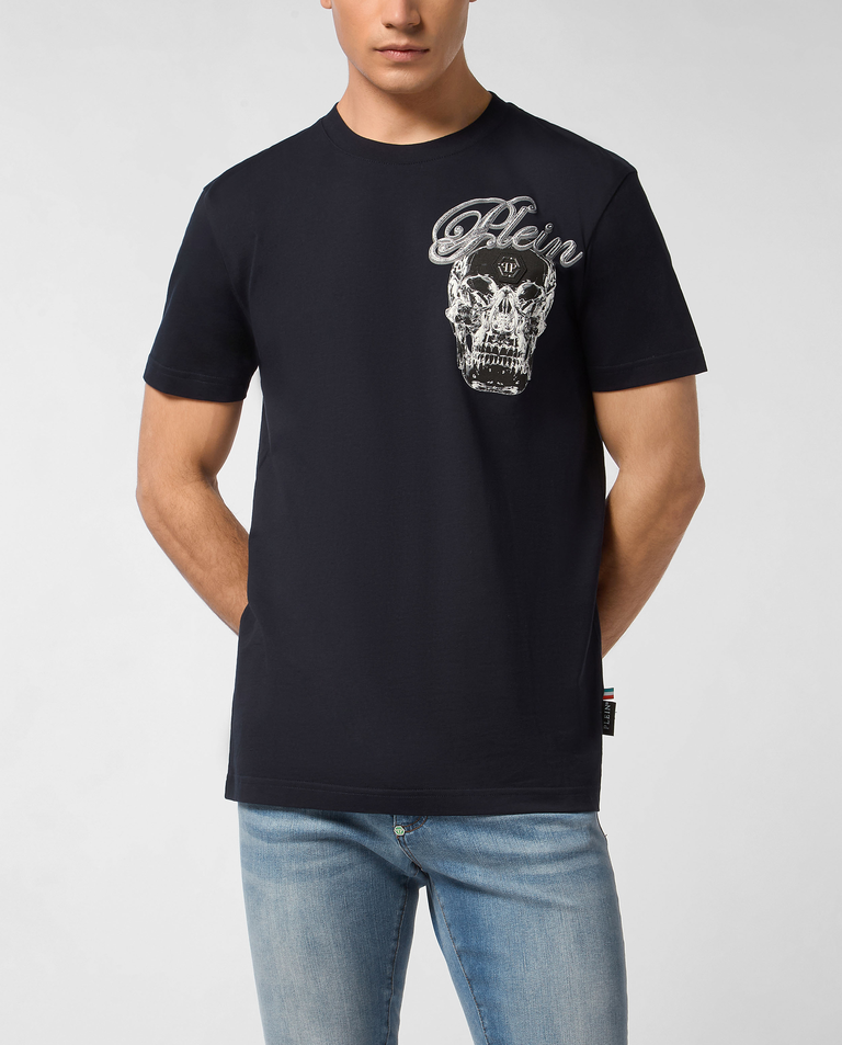 Granatowy t-shirt z naszywką - Image #0