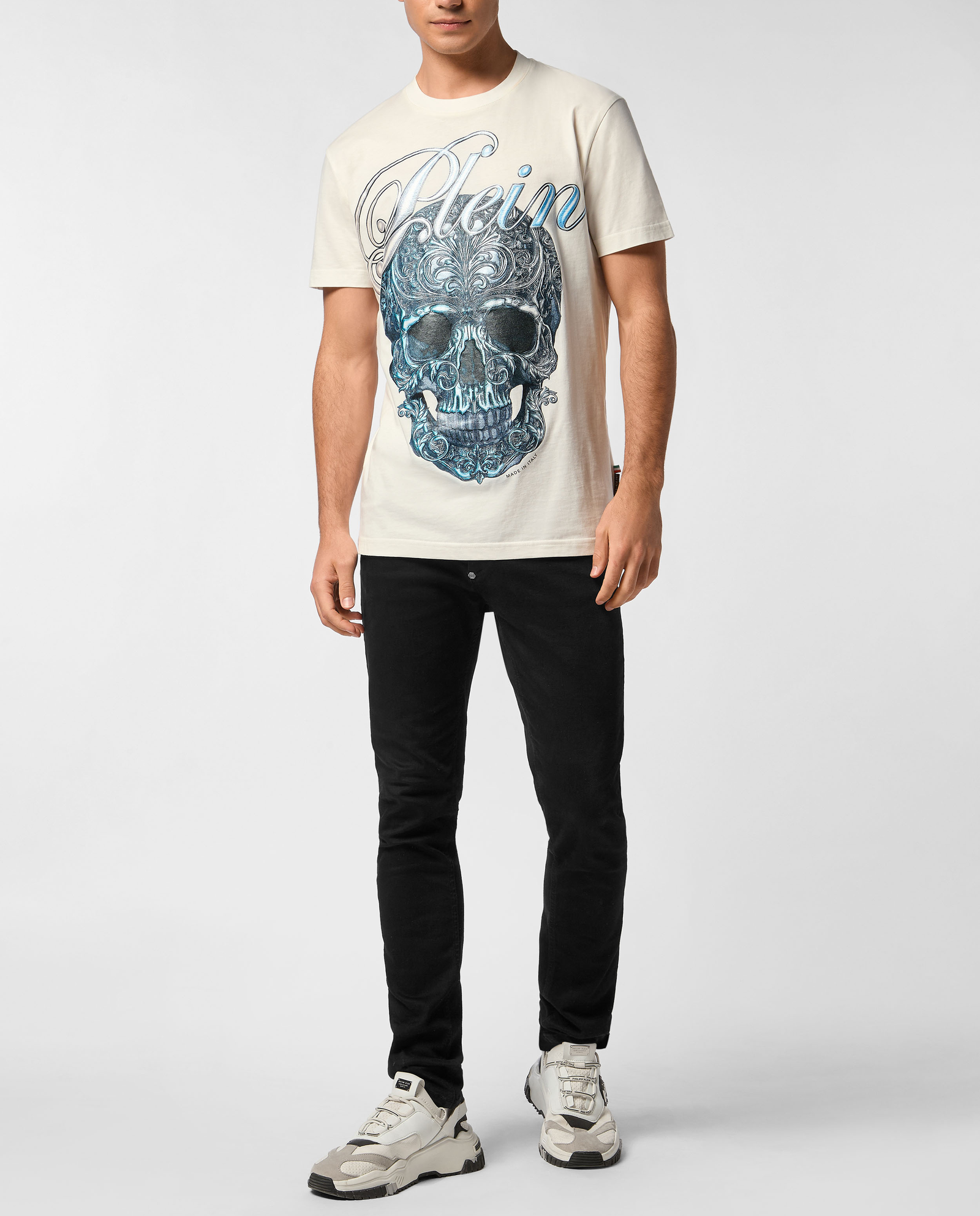 Biała koszulka Gradient Skull - Image #2