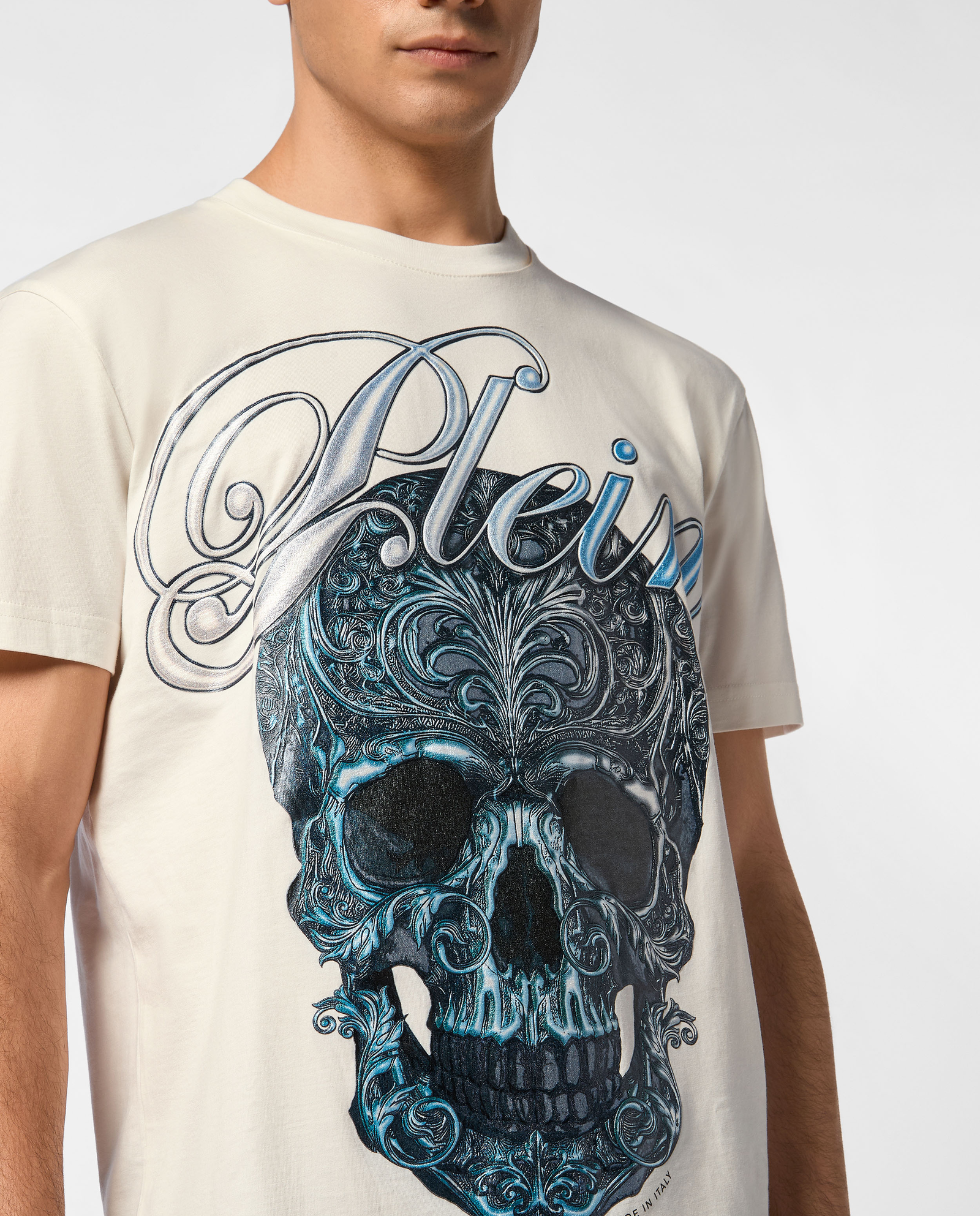 Biała koszulka Gradient Skull - Image #3