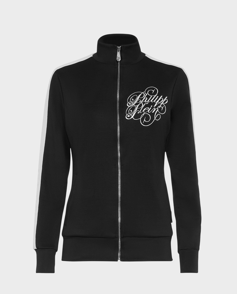 Czarna bluza rozpinana z logo