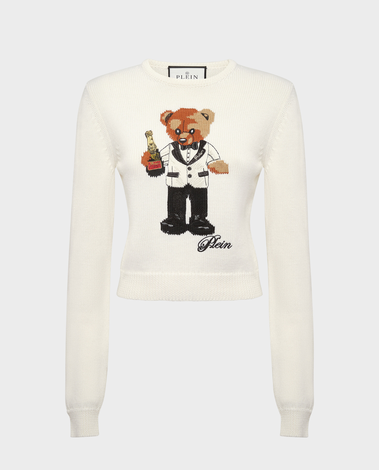 Sweter z haftem Teddy Waiter