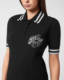 Dzianinowa sukienka polo - Image #3
