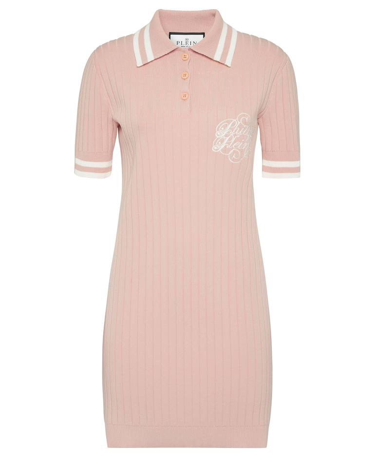 Dzianinowa sukienka polo - Image #4