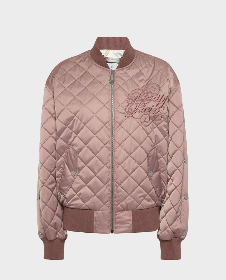 Pikowana kurtka bomber z logo