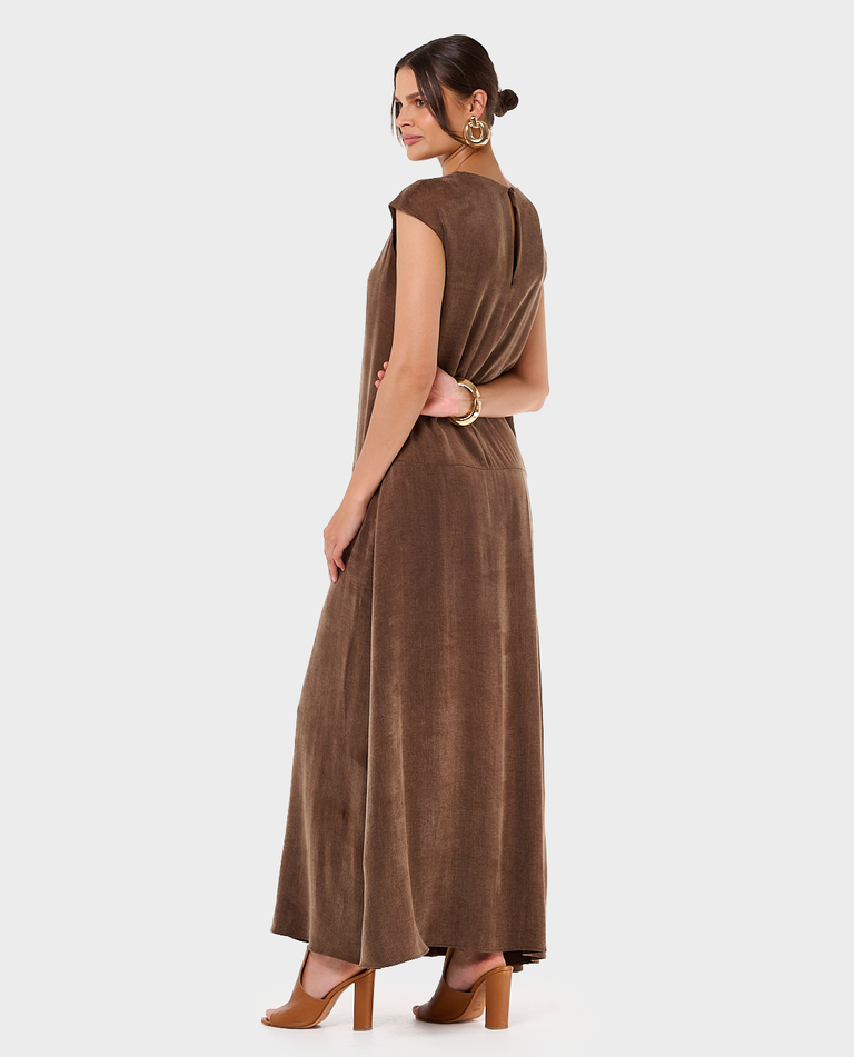 Brązowa maxi sukienka Cecile - Image #2