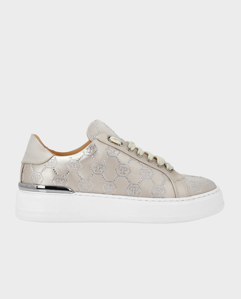 Satynowe sneakersy z monogramem - Image #0