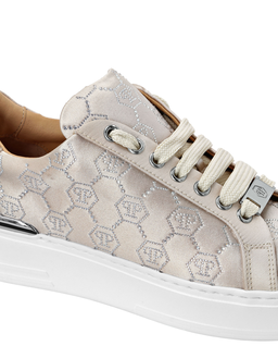 Satynowe sneakersy z monogramem - Image #3