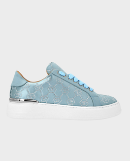 Błękitne sneakersy z ozdobnym monogramem - Image #0