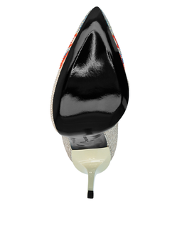 Srebrne skórzane szpilki 120 - Image #3