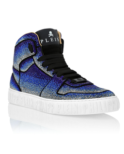 Granatowe sneakersy Hi-Top Strass - Image #1