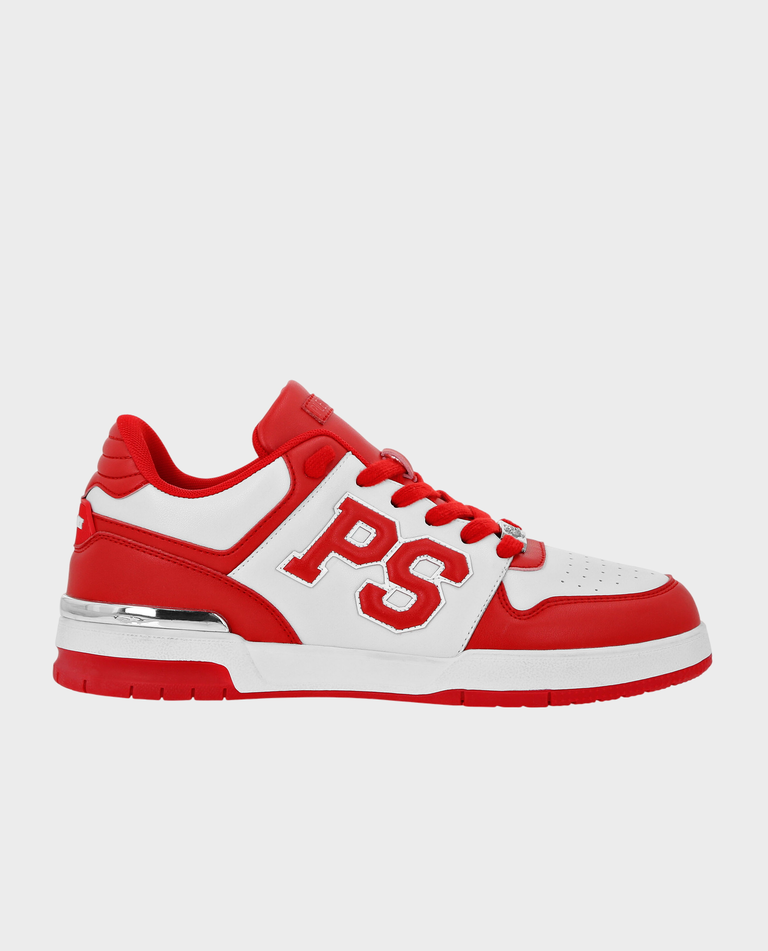 Biało-czerwone sneakersy z logo - Image #0