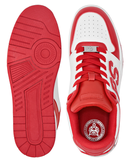 Biało-czerwone sneakersy z logo - Image #3