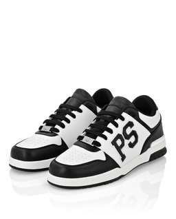 Czarno-białe sneakersy z logo - Image #3