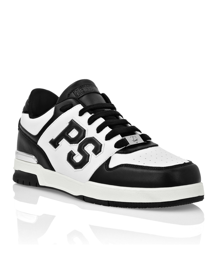 Czarno-białe sneakersy z logo - Image #1