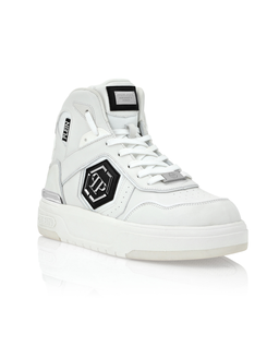 Białe sneakersy SK8R Plein High - Image #1