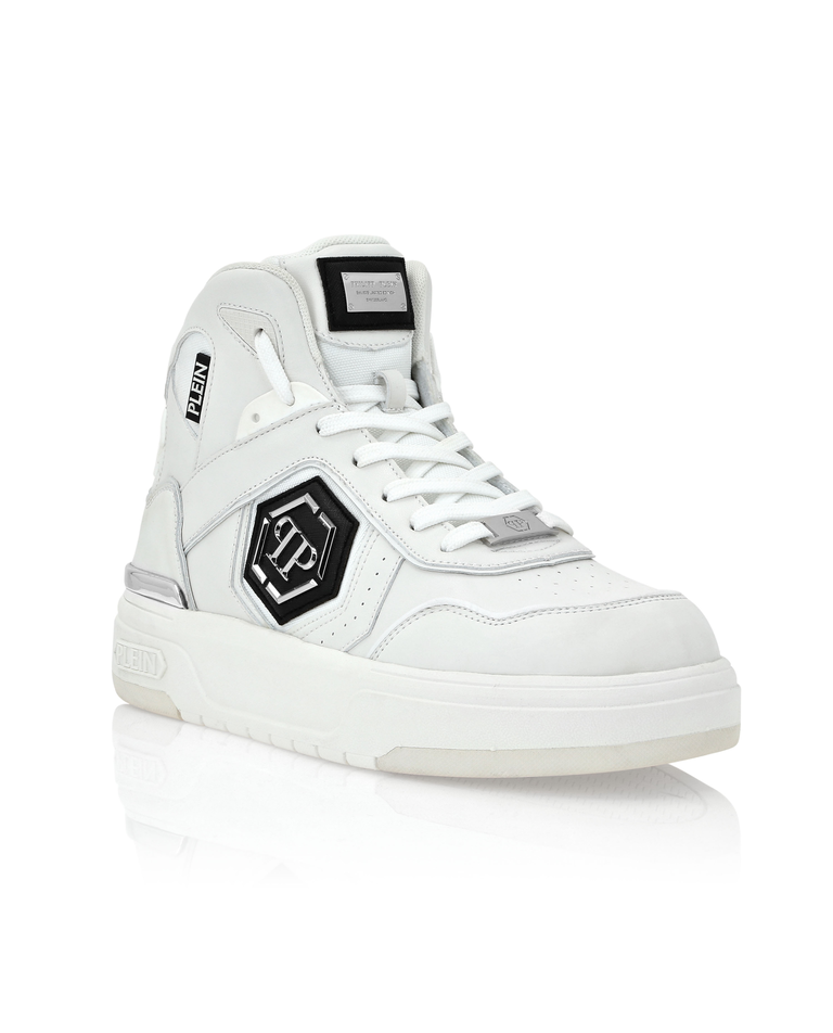Białe sneakersy SK8R Plein High - Image #1