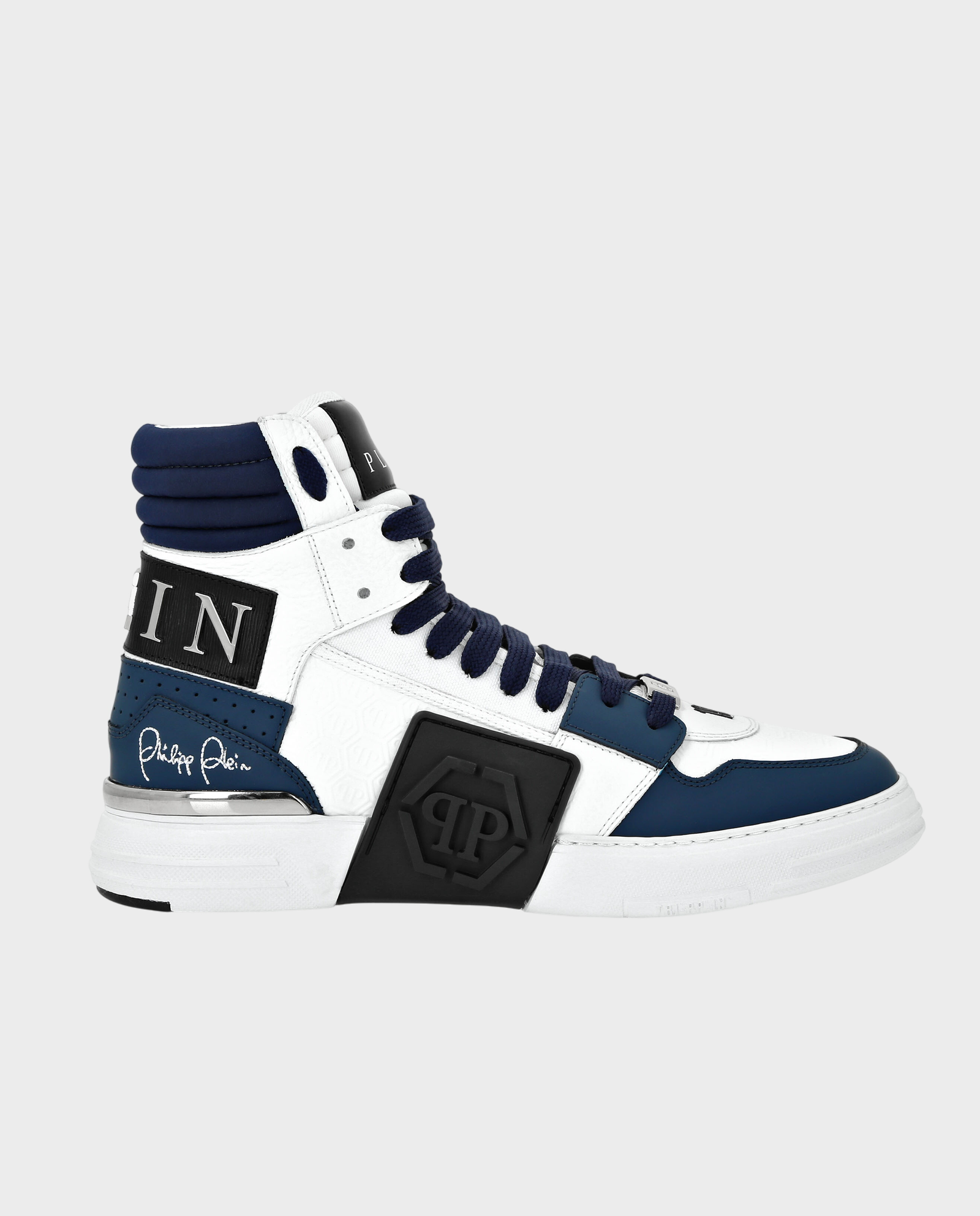 Biało-granatowe sneakersy High Top - Image #0