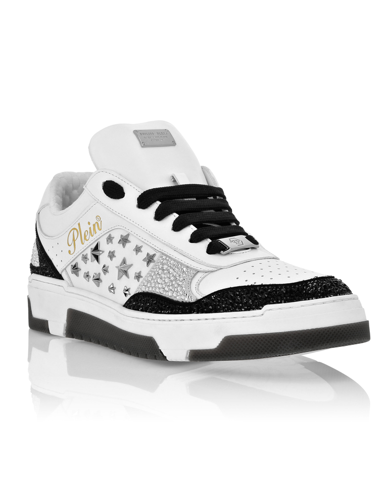 Biało-czarne sneakersy Low Top z ćwiekami - Image #1
