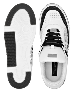Biało-czarne sneakersy Low Top z ćwiekami - Image #3