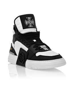 Czarno-białe sneakersy Mid Top Phantom Kicks - Image #1