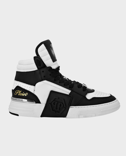 Czarno-białe sneakersy Mid Top Phantom Kicks - Image #0