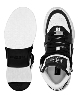 Czarno-białe sneakersy Mid Top Phantom Kicks - Image #2